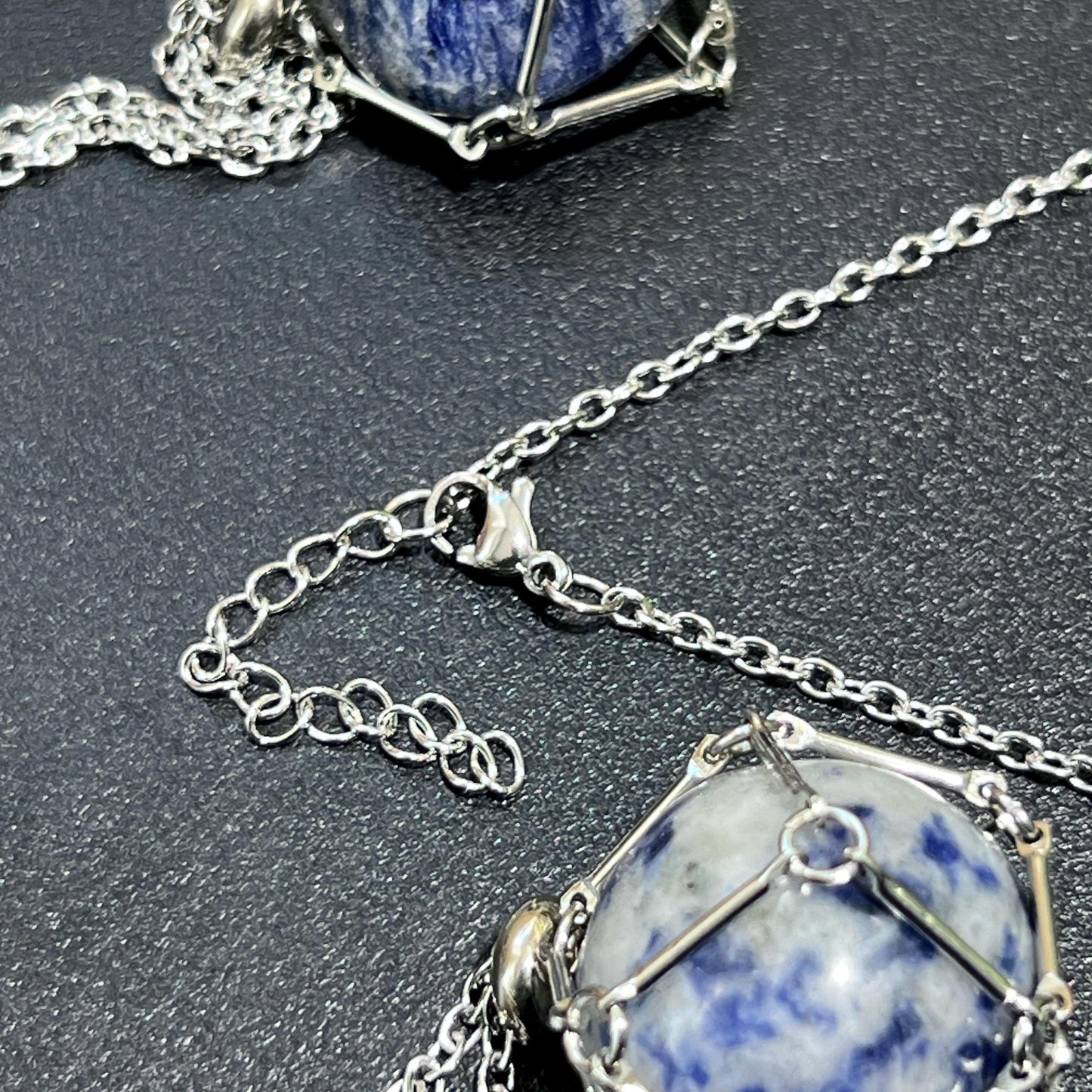 Crystal Gem Holder Necklace Pendant Set (24 Inch Stainless Steel Chain Cage) Interchangeable Jewelry Supply Amazing Crystals