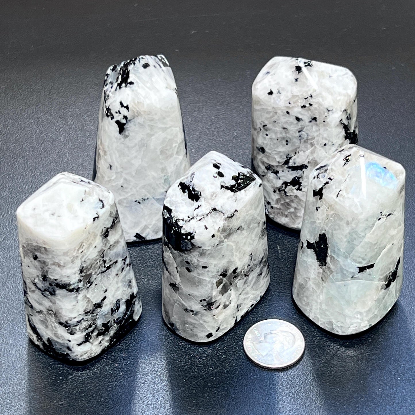 Rainbow Moonstone Point Tower Carving Gemstone Statue Home Decor Supply Amazing Crystals