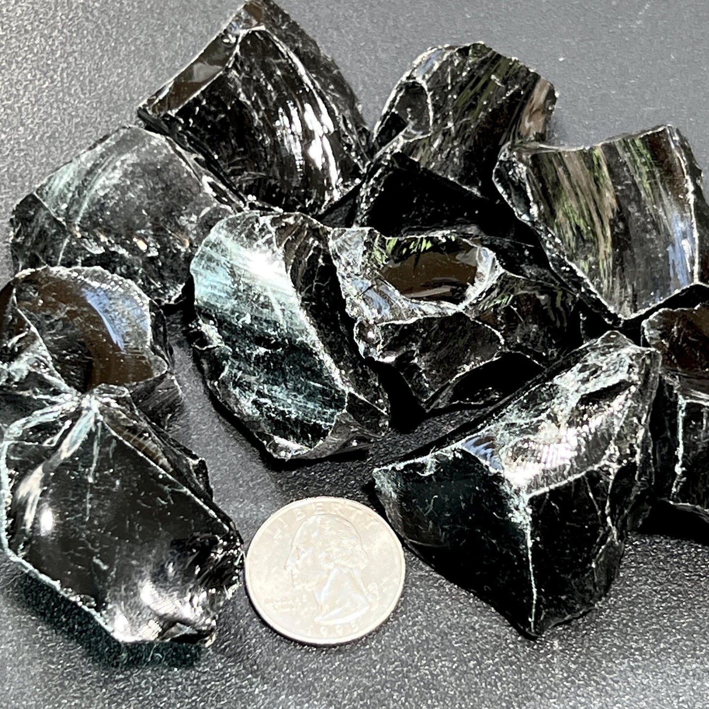 Black Obsidian Rough Raw Crystal Stones (By The Piece or Pound) Wholesale - Solar Luxe Metaphysical Store