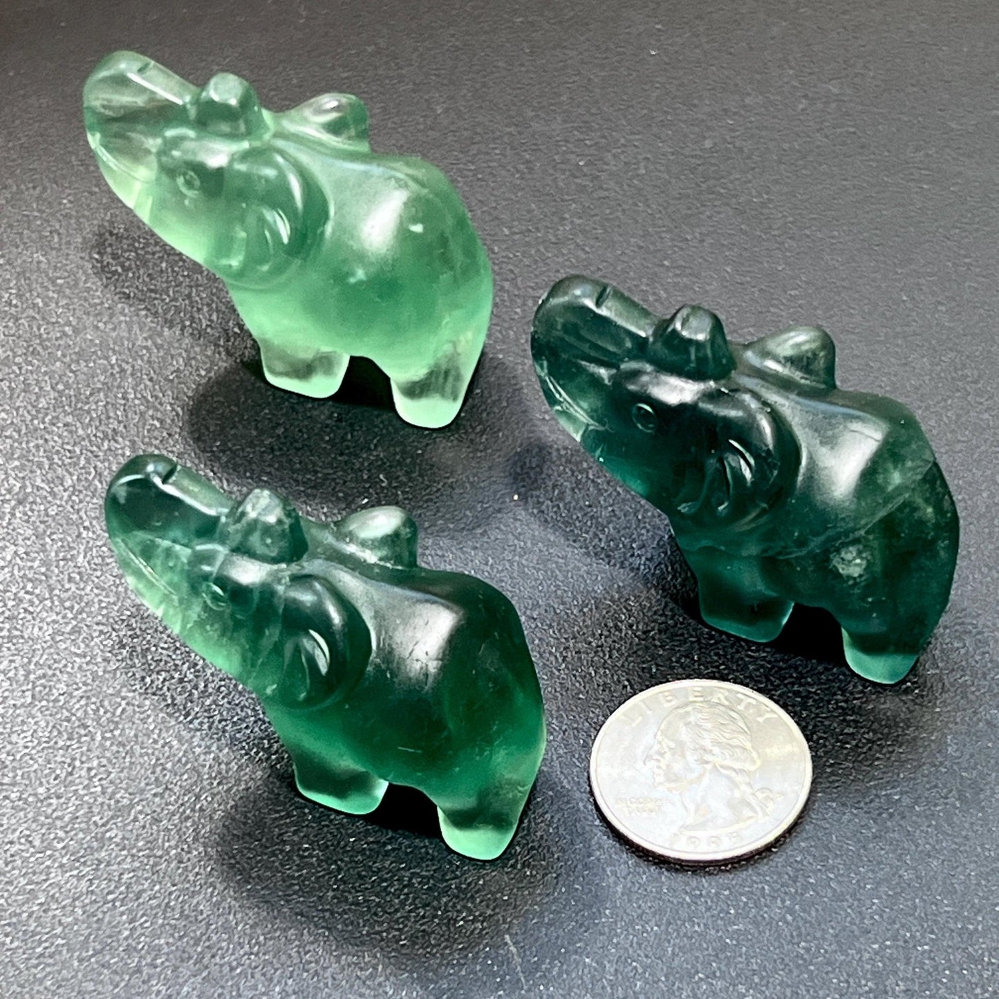 Small Elephant Green Fluorite Crystal Animal Carving Wholesale Amazing Crystals