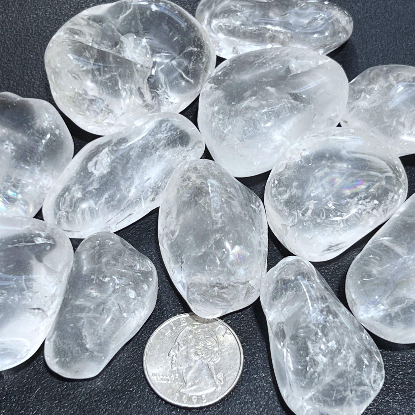 Large Clear Quartz Crystal Tumbled Stones (By The Piece or Pound) Wholesale - Solar Luxe Metaphysical Store
