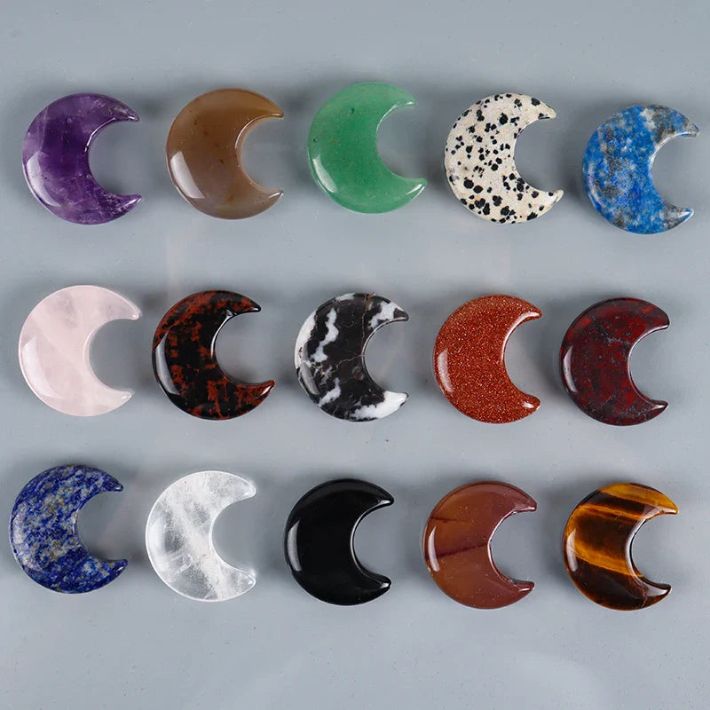 Assorted Crystal Moons Green Witch Creations