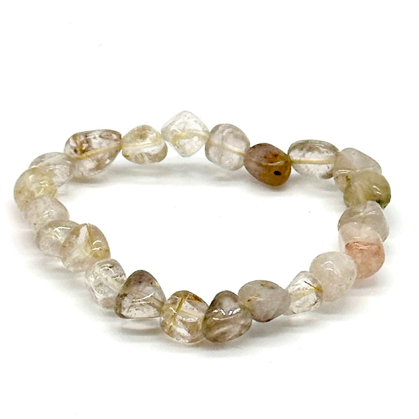 Golden Rutilated Quartz Natural Crystal Tumbled Gemstone Energy Stretch Bracelet Sacred Crystals