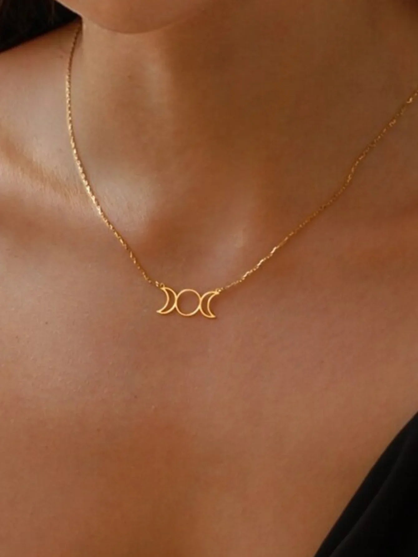 Triple Moon Goddess Necklace Green Witch Creations