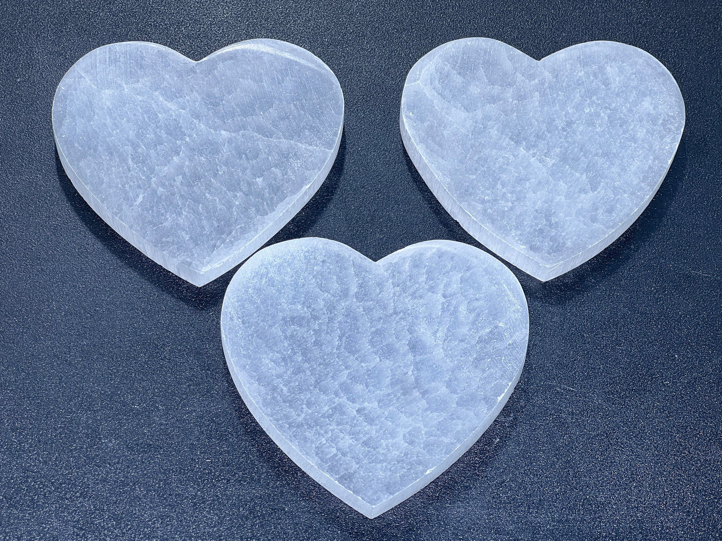 Selenite Crystal Heart Plate (4 Inches) Polished Gemstone Carving Decor Amazing Crystals