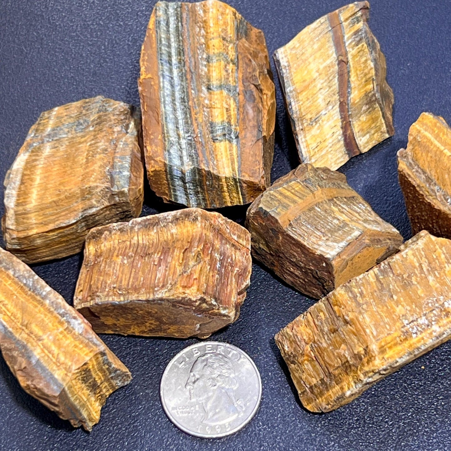 Golden Tigers Eye Rough Raw Stones (By The Piece or Pound) Wholesale - Solar Luxe Metaphysical Store