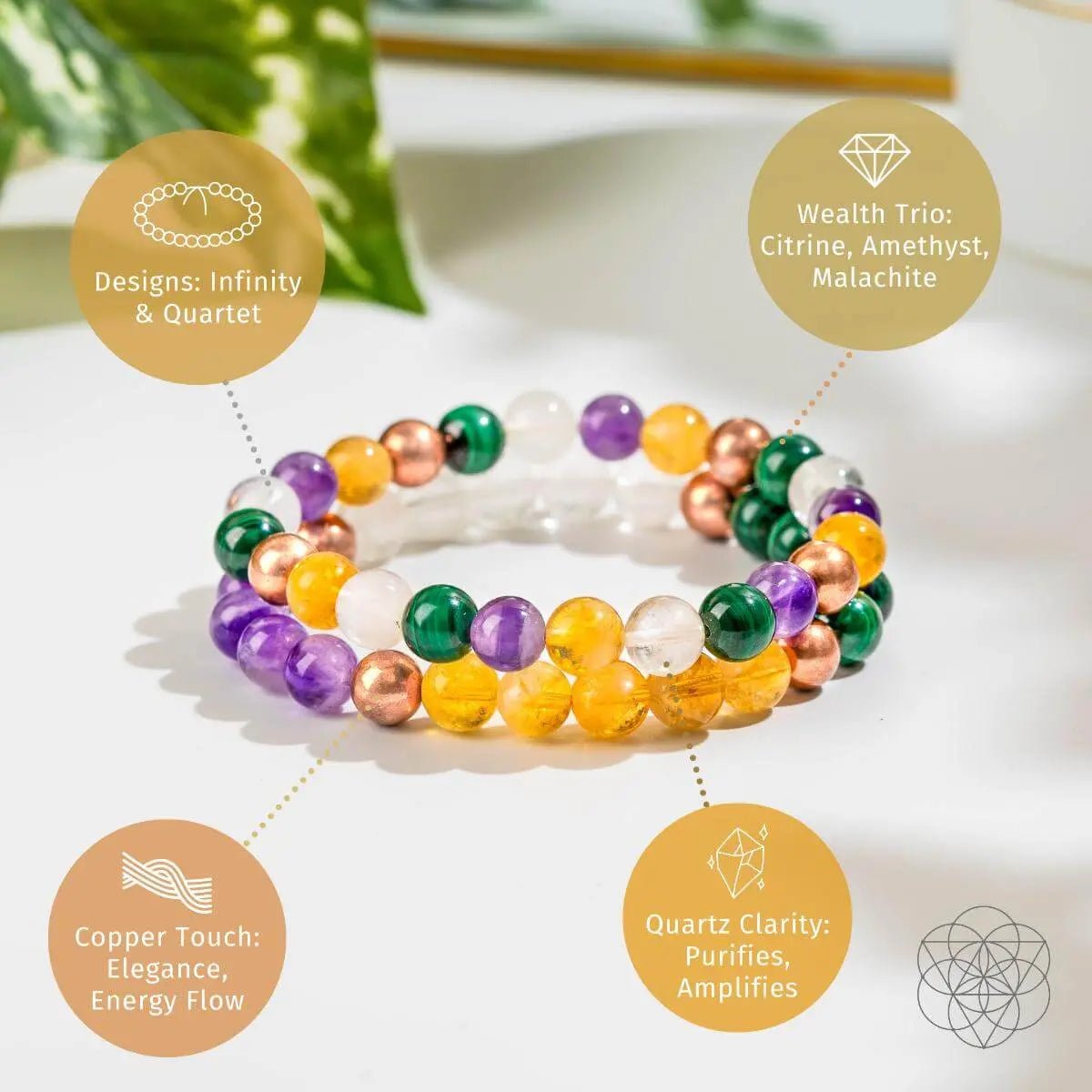 Beaded Crystal Bracelets - Solar Luxe Metaphysical Store