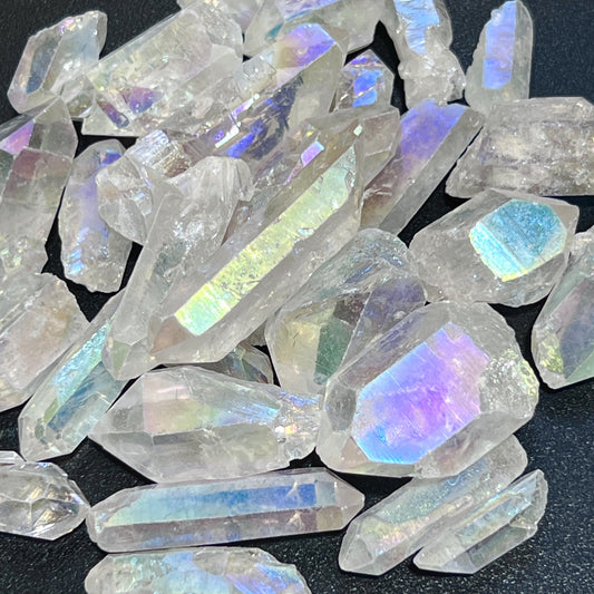 Angel Aura Clear Quartz Crystal Rough Raw Points Bulk Wholesale Lot Amazing Crystals