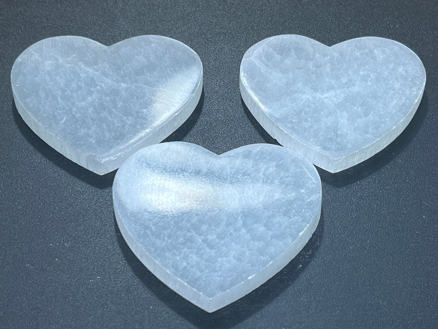 Selenite Crystal Heart Plate (4 Inches) Polished Gemstone Carving Decor Amazing Crystals