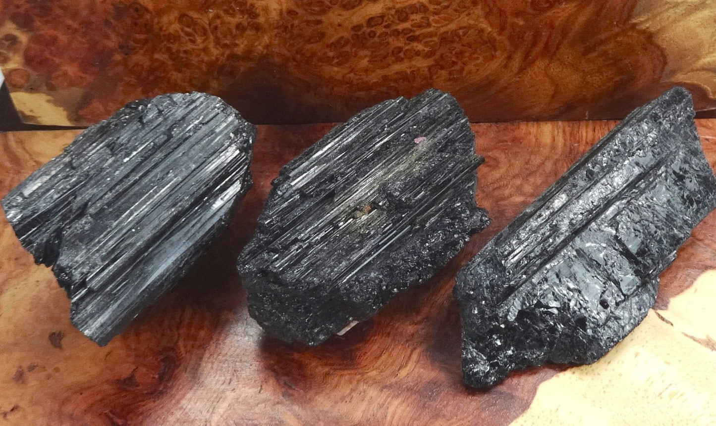 Large Black Tourmaline Crystals (1 - 3 Inches)(By The Piece Or Pound) Rough Raw Gemstone Home Decor - Solar Luxe Metaphysical Store