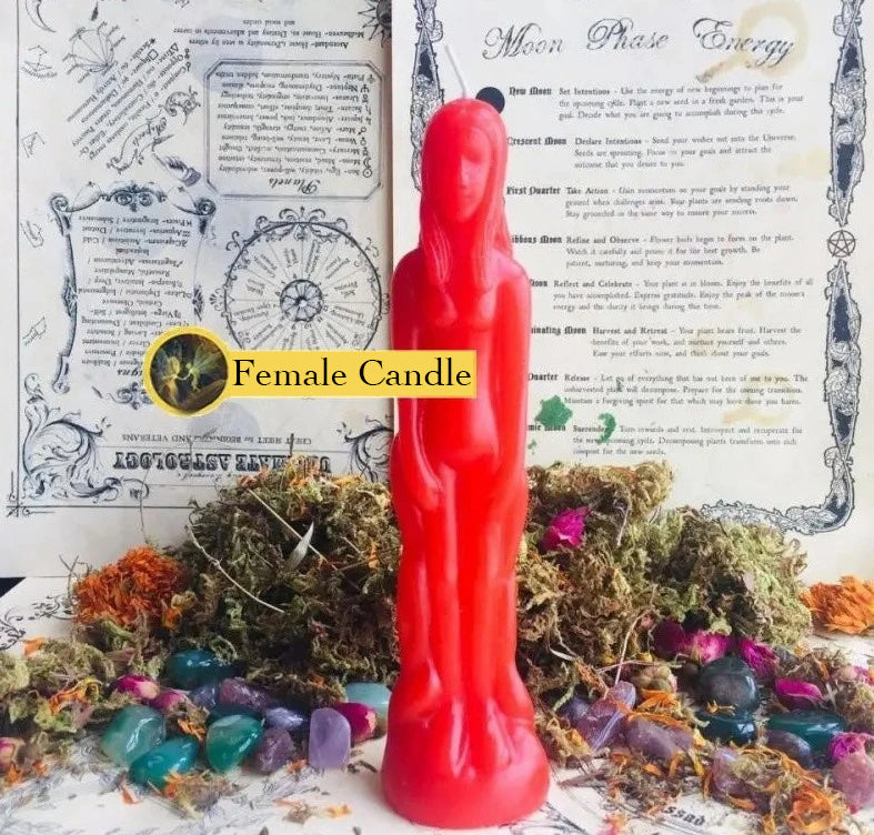 Female and Male Figurine Candles Green Witch Creations
