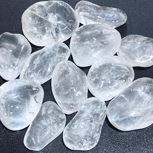 Large Clear Quartz Crystal Tumbled Stones (By The Piece or Pound) Wholesale - Solar Luxe Metaphysical Store