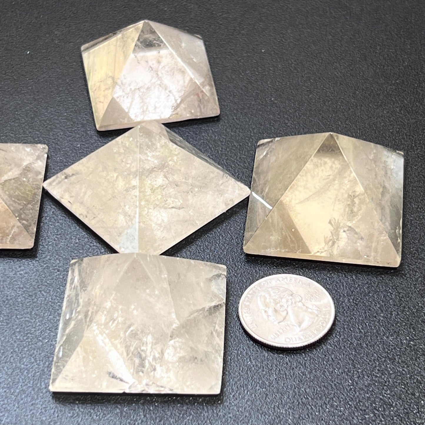 Smoky Quartz Crystal Pyramid Carving Polished Gemstone Decor Supply Amazing Crystals