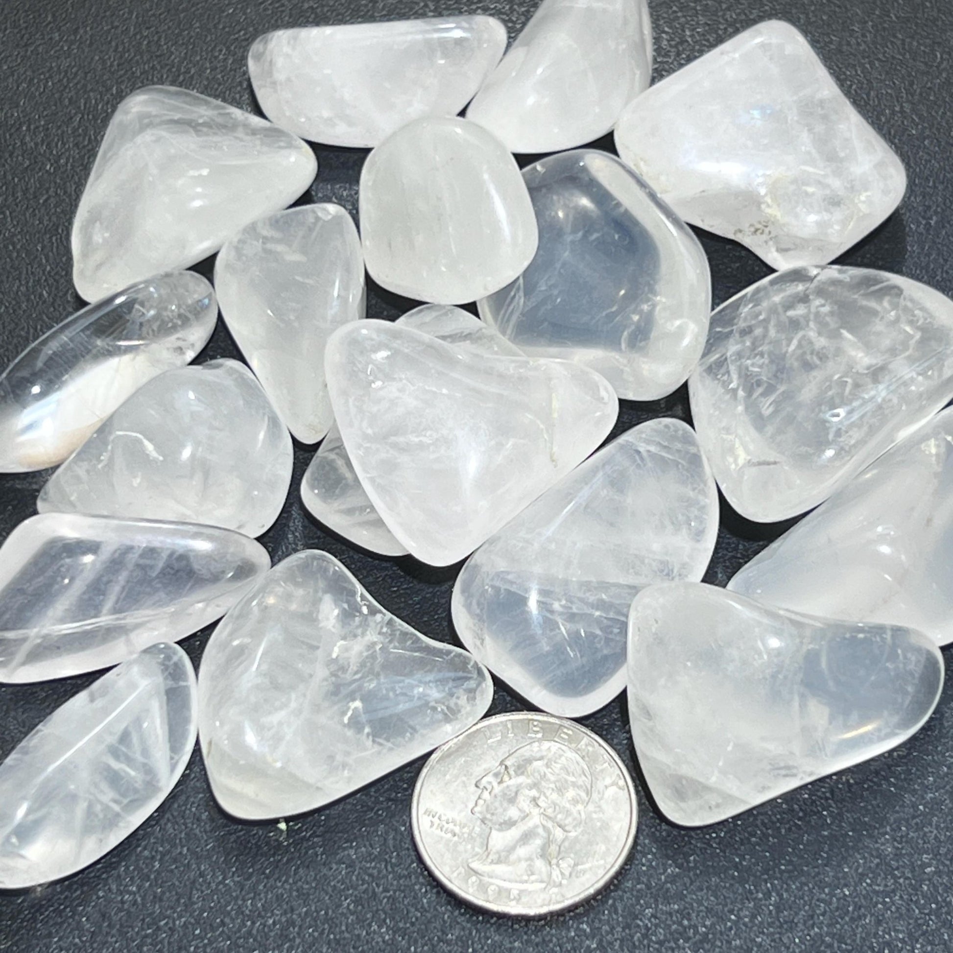Girasol Moon Quartz Crystal Tumbled (By The Piece Or Pound) Bulk Wholesale Polished Gemstones - Solar Luxe Metaphysical Store