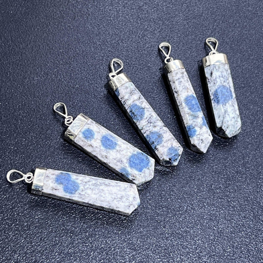 K2 Jasper Crystal Point Pendant (925 Sterling Silver) Faceted Gemstone Jewelry Necklace Supply Amazing Crystals