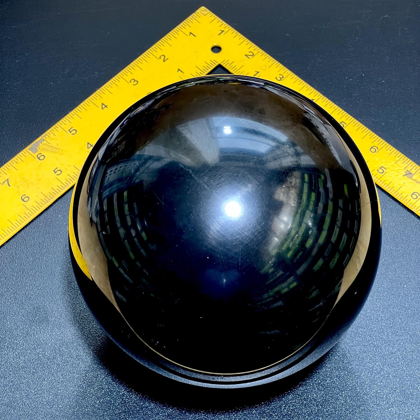 Super Extra Large Karelian Black Shungite Sphere (6 Inch Diameter, 9 LBs) Polished Carving Amazing Crystals