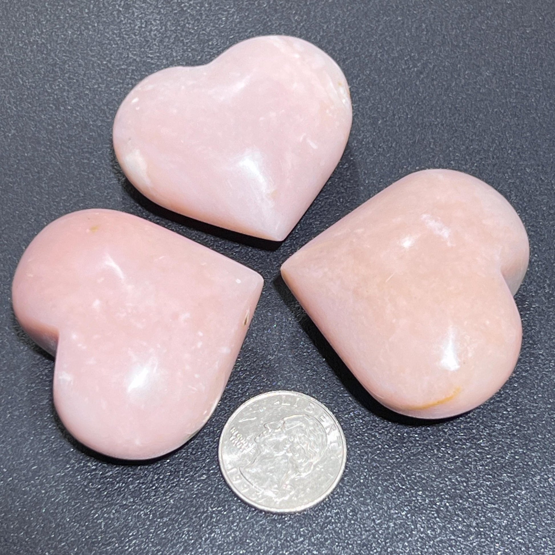 Pink Opal Puffy Heart Polished Crystal Carving Gemstones Decor - Solar Luxe Metaphysical Store