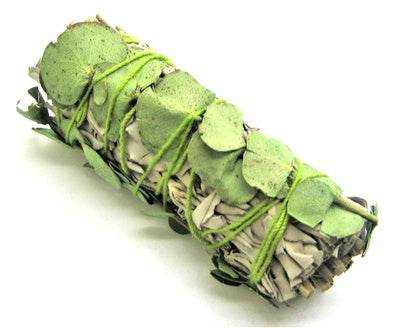 Eucalyptus with White Sage Smudge Stick (4 in.) Sacred Crystals