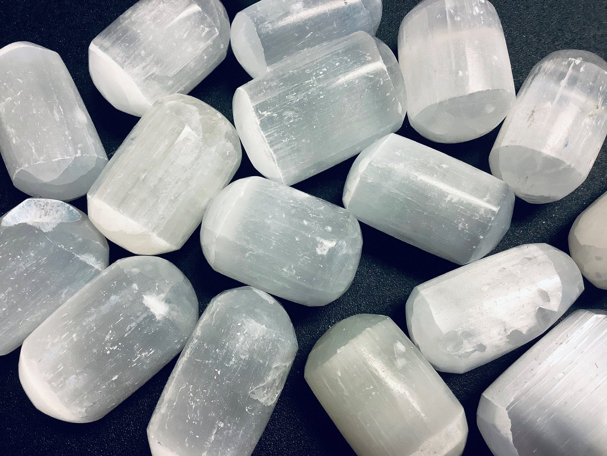Large Selenite Crystal Tumbled Stones (By The Piece or Pound) Wholesale - Solar Luxe Metaphysical Store