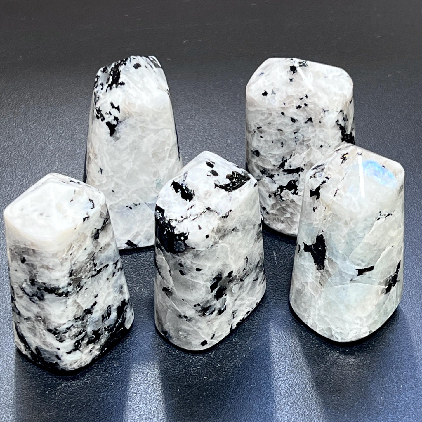 Rainbow Moonstone Point Tower Carving Gemstone Statue Home Decor Supply Amazing Crystals