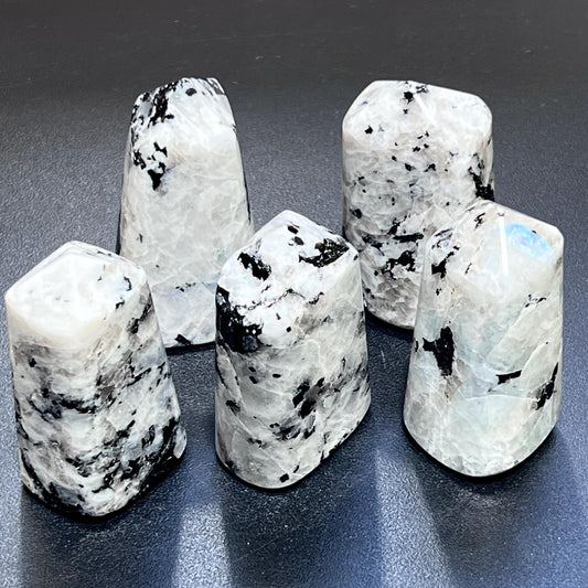 Rainbow Moonstone Point Tower Carving Gemstone Statue Home Decor Supply Amazing Crystals