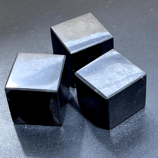 Black Shungite Cube Block Gemstone Decor Supply Amazing Crystals
