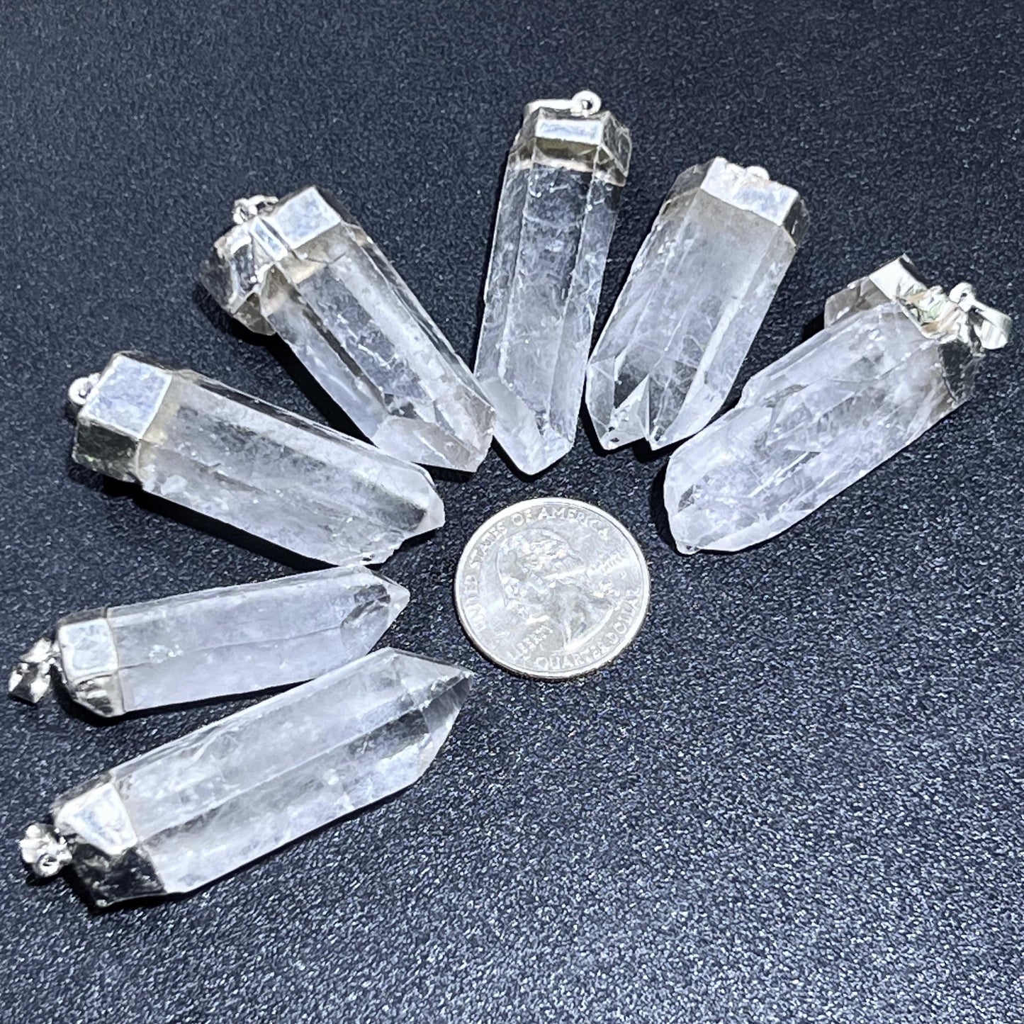 Large Quartz Crystal Point Pendant (Silver Plated) Wholesale Amazing Crystals