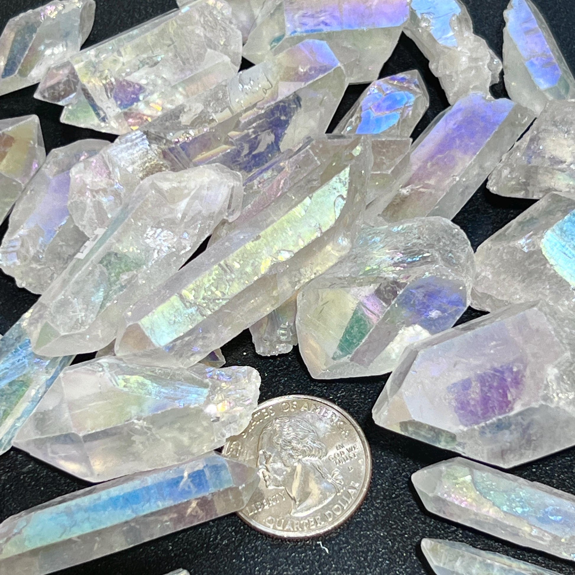 Angel Aura Clear Quartz Crystal Rough Raw Points Bulk Wholesale Lot Amazing Crystals