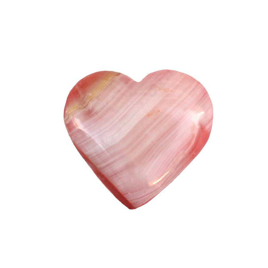 Pink Onyx Heart Crystal – 1.5" Polished Stone for Love, Healing & Décor Sacred Crystals