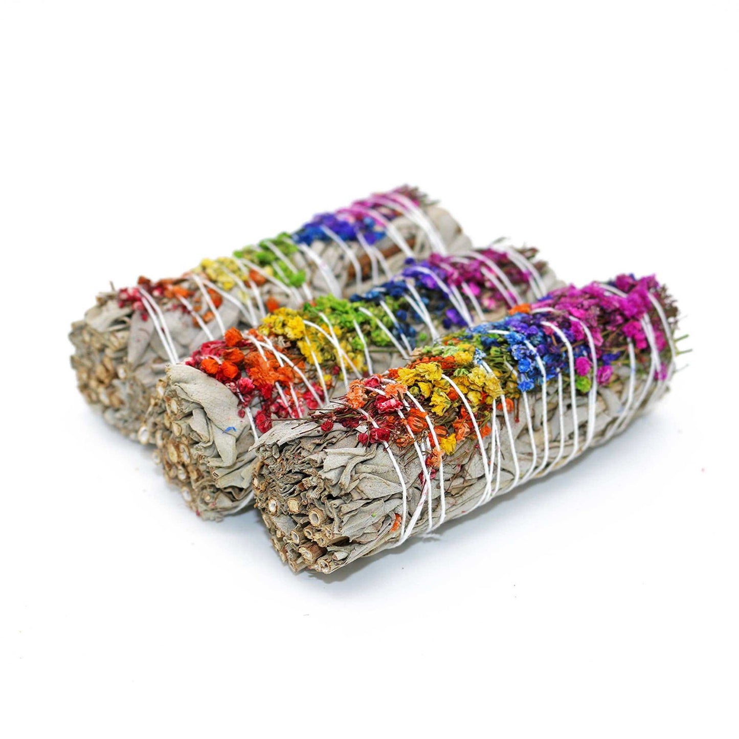 'Energy Wheel' Floral White Sage Smudge Stick (4 in.) Sacred Crystals