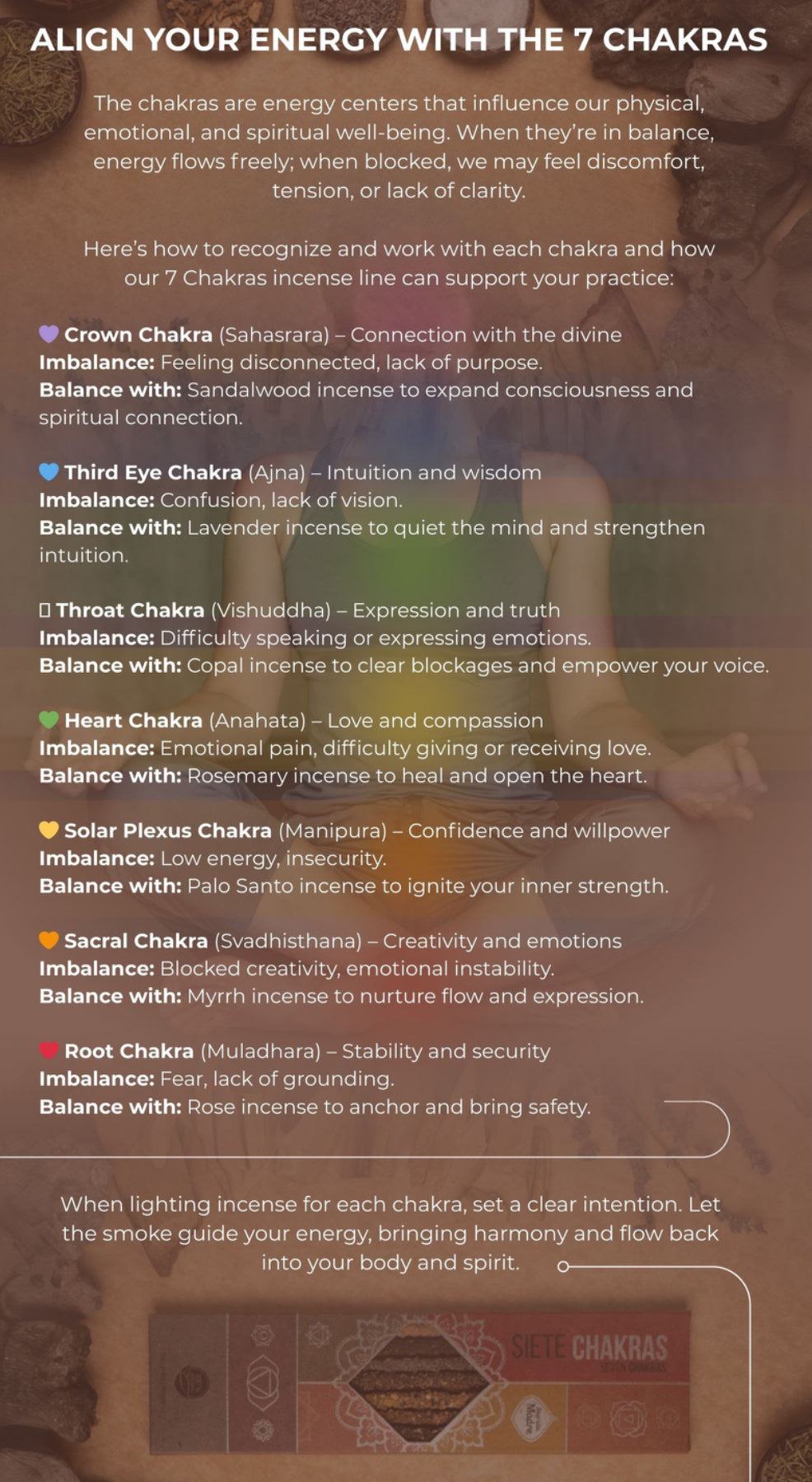7 Chakra Incense Collection | Variety Sacred Scents Sanctuary