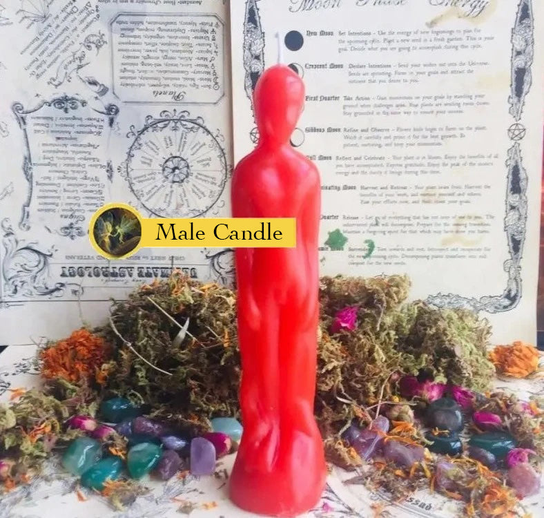 Female and Male Figurine Candles Green Witch Creations
