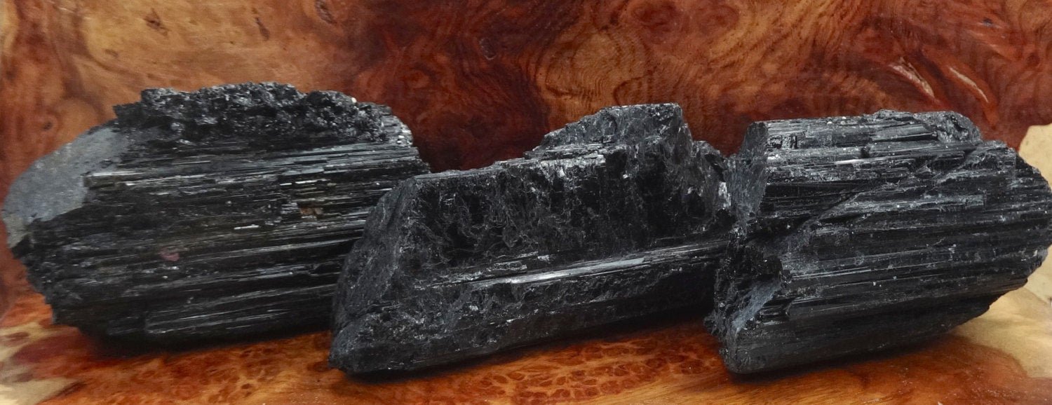 Large Black Tourmaline Crystals (1 - 3 Inches)(By The Piece Or Pound) Rough Raw Gemstone Home Decor - Solar Luxe Metaphysical Store