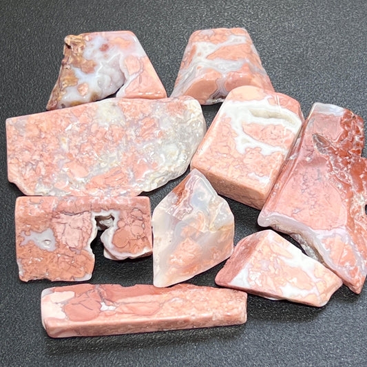 Pink Peach Petal Agate Polished Freeform Shapes (By The Piece Or Pound) Slices Bulk Carving Wholesale Amazing Crystals