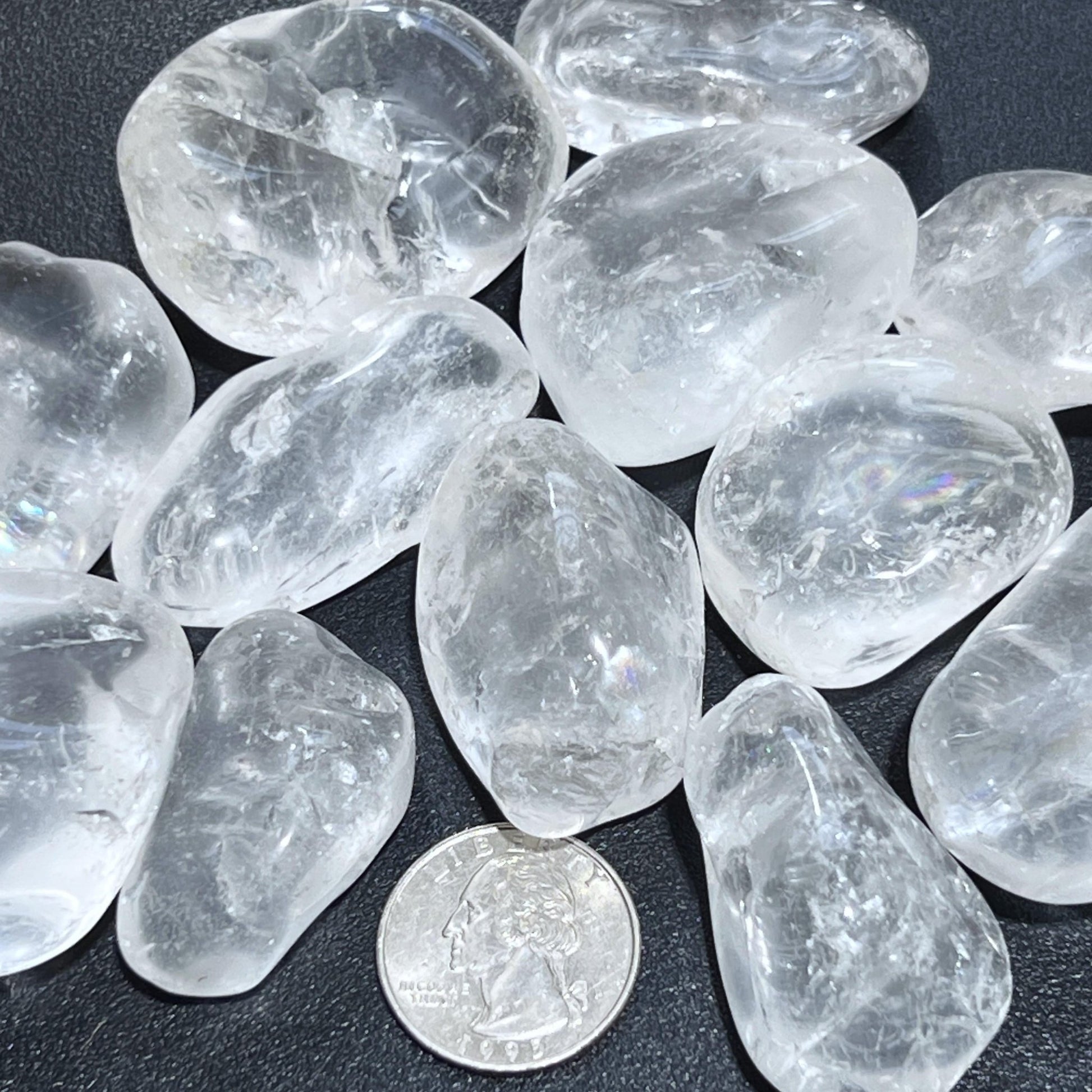 Large Clear Quartz Crystal Tumbled Stones (By The Piece or Pound) Wholesale - Solar Luxe Metaphysical Store