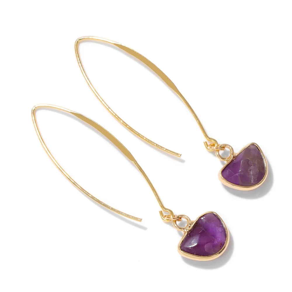 Crystal Faceted Teardrop Gold Earrings Green Witch Creations