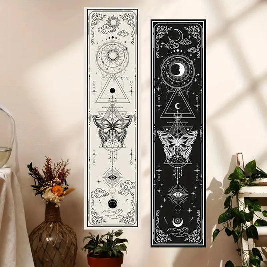 Witchy Sun & Moon Banner Tapestry Green Witch Creations