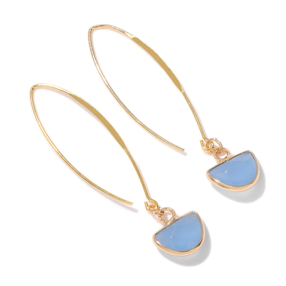 Crystal Faceted Teardrop Gold Earrings Green Witch Creations