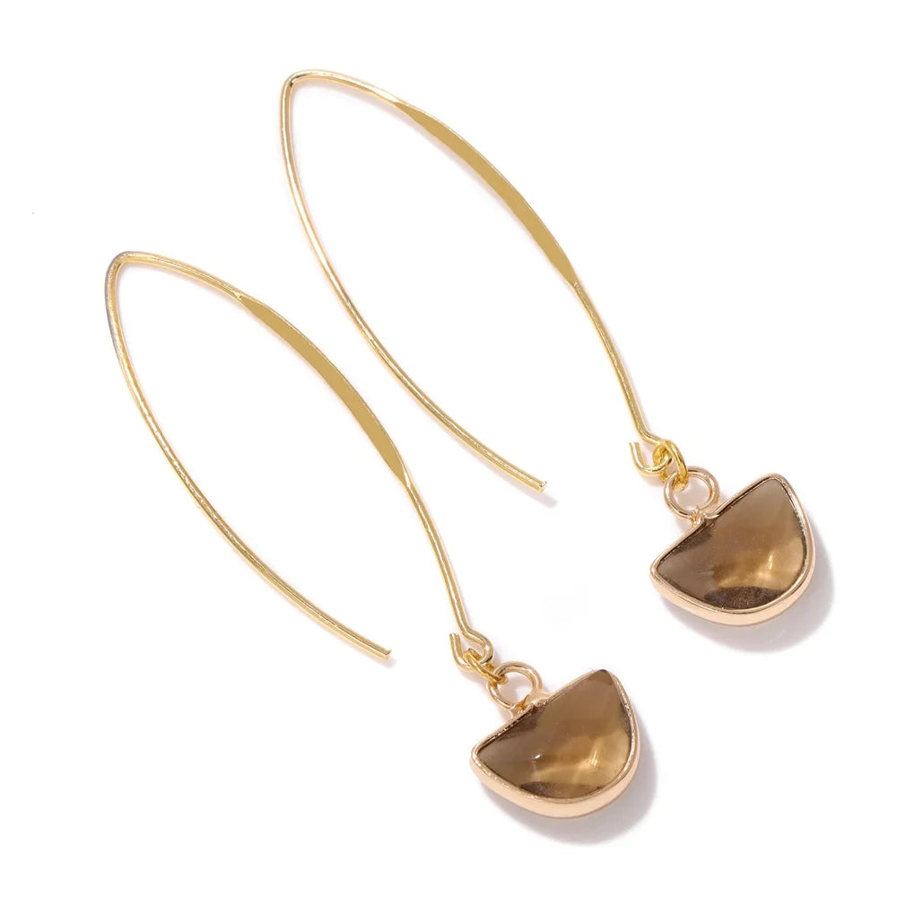 Crystal Faceted Teardrop Gold Earrings Green Witch Creations