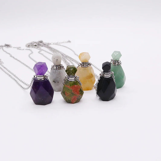 Crystal Potion Bottle Necklaces Green Witch Creations