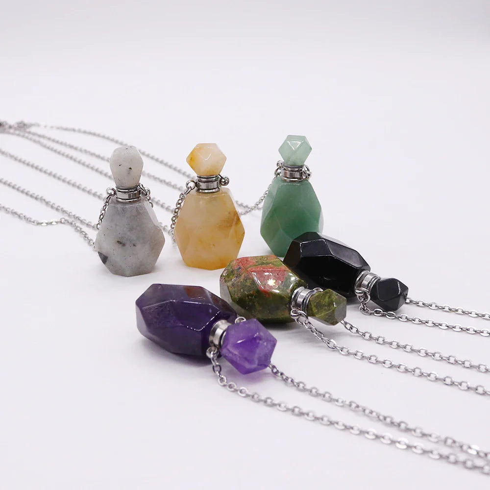 Crystal Potion Bottle Necklaces Green Witch Creations