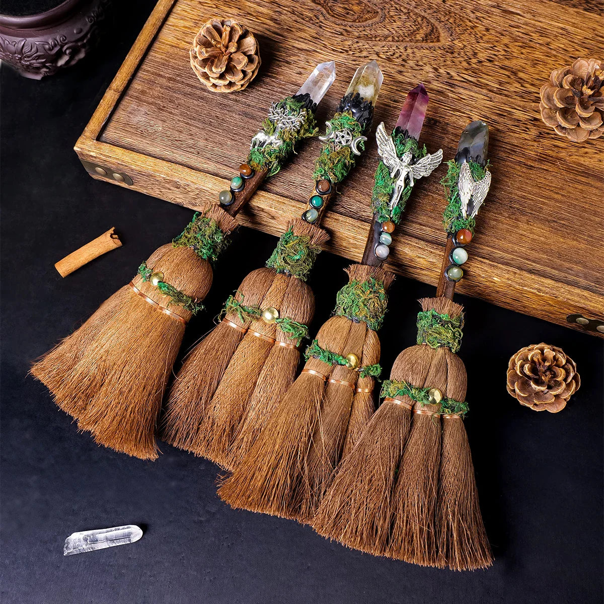 Crystal Charm Brooms Green Witch Creations