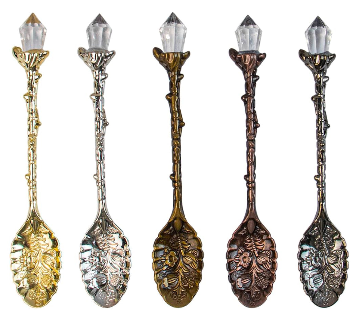 Clear Quartz Crystal Tea Spoons Green Witch Creations