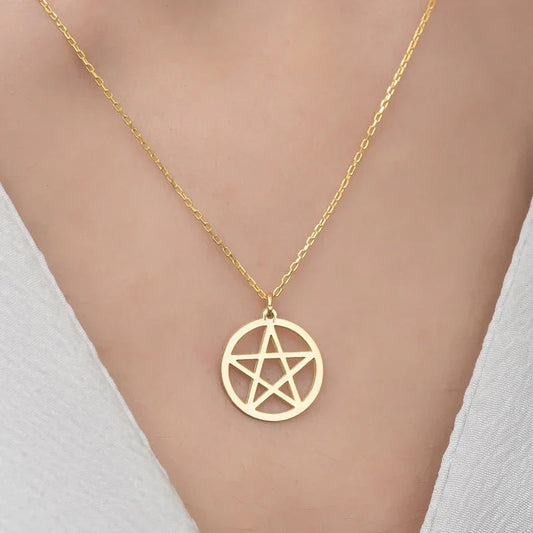 Pentacle Chain Necklace Green Witch Creations