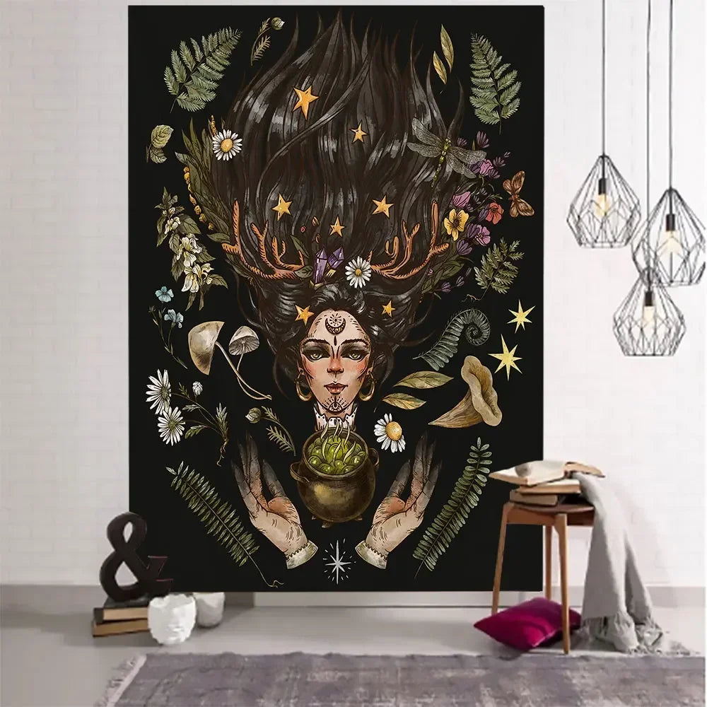 Witchy Design Tapestries Green Witch Creations