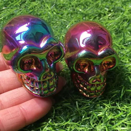 Rainbow Hematite Crystal Skull Green Witch Creations