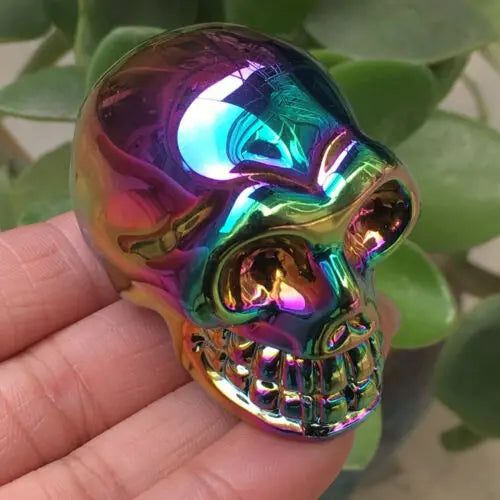 Rainbow Hematite Crystal Skull Green Witch Creations