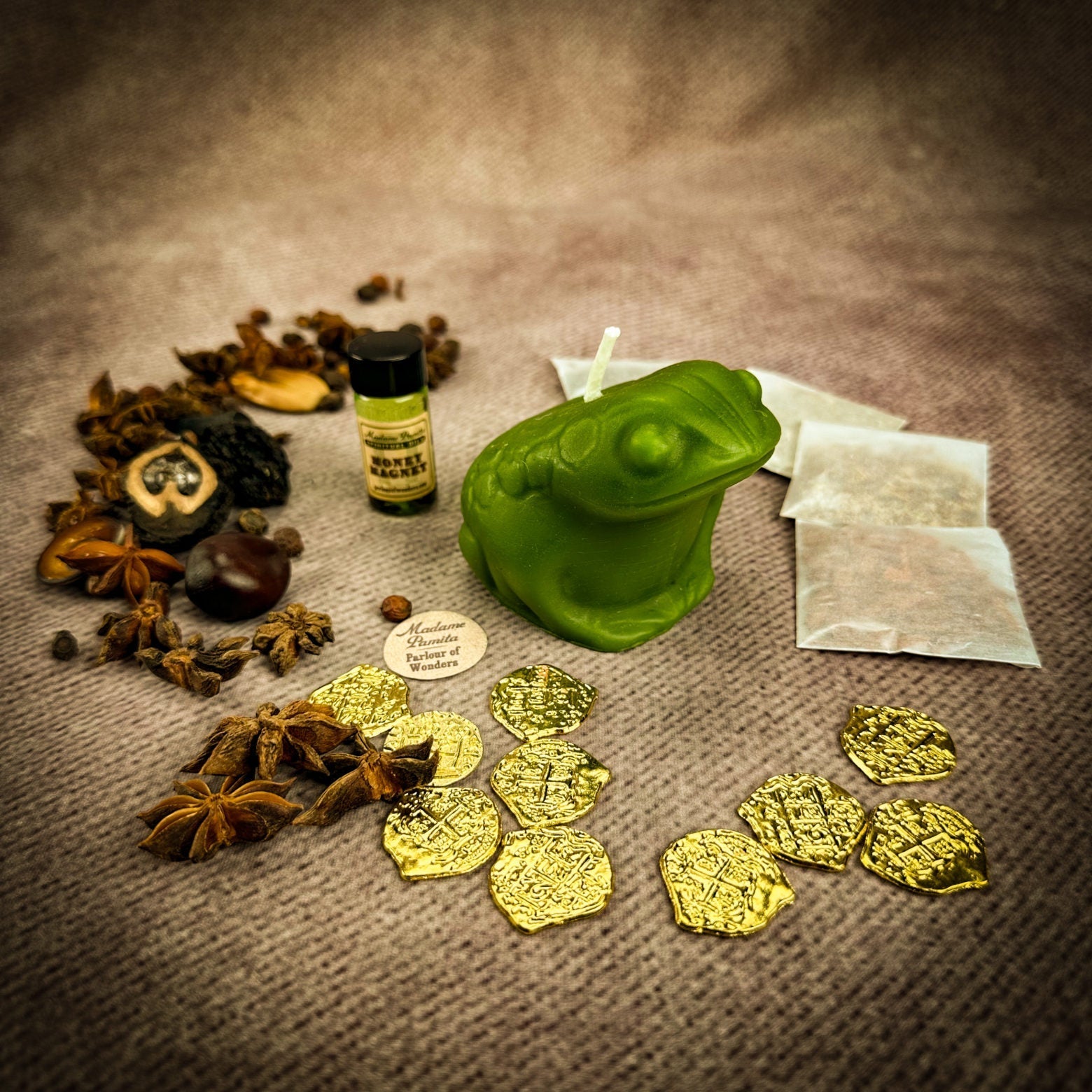 Lucky Money Frog Candle Spell Kit Parlour of Wonders
