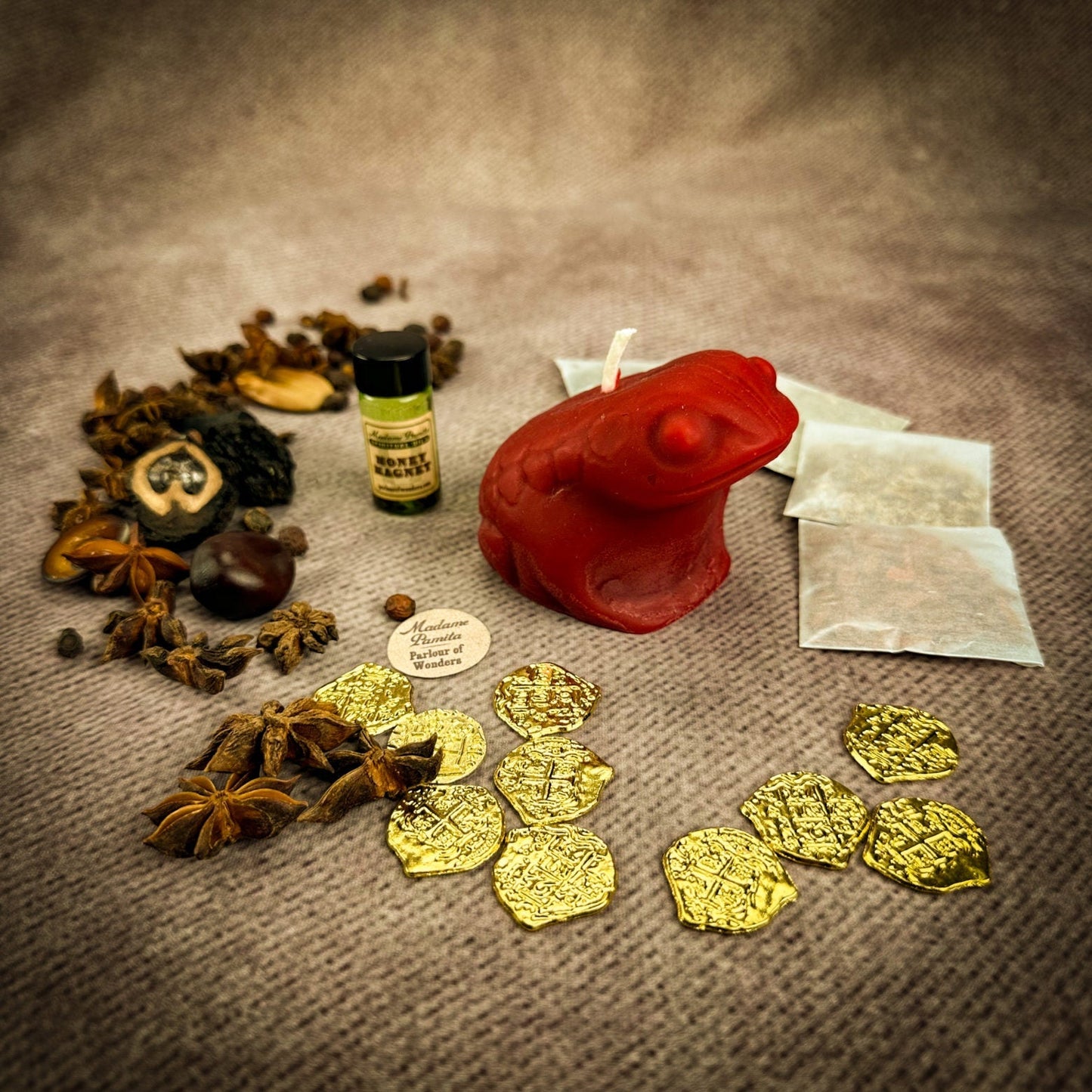 Lucky Money Frog Candle Spell Kit Parlour of Wonders