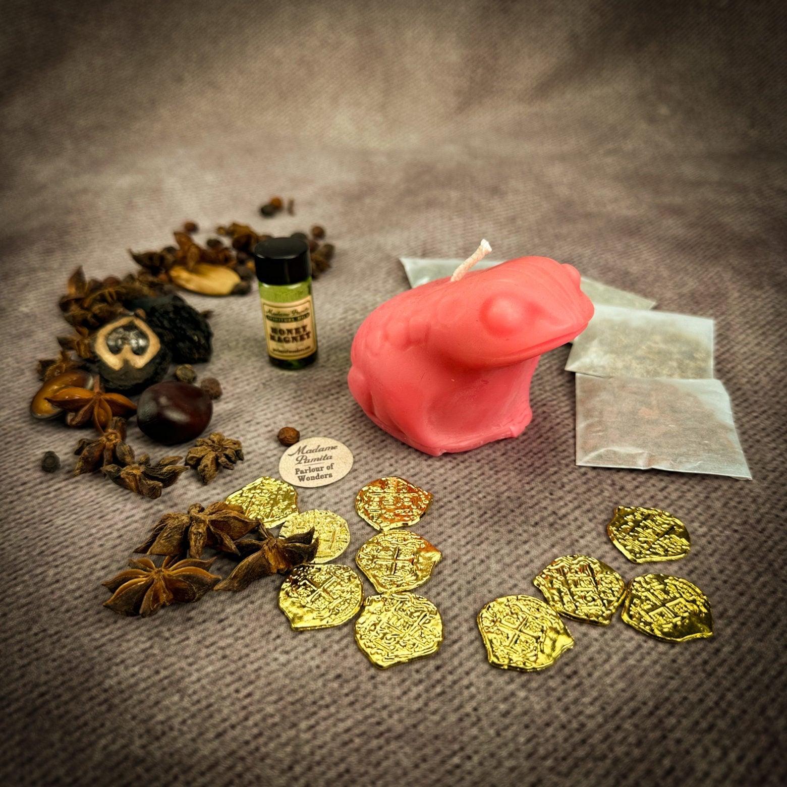 Lucky Money Frog Candle Spell Kit Parlour of Wonders